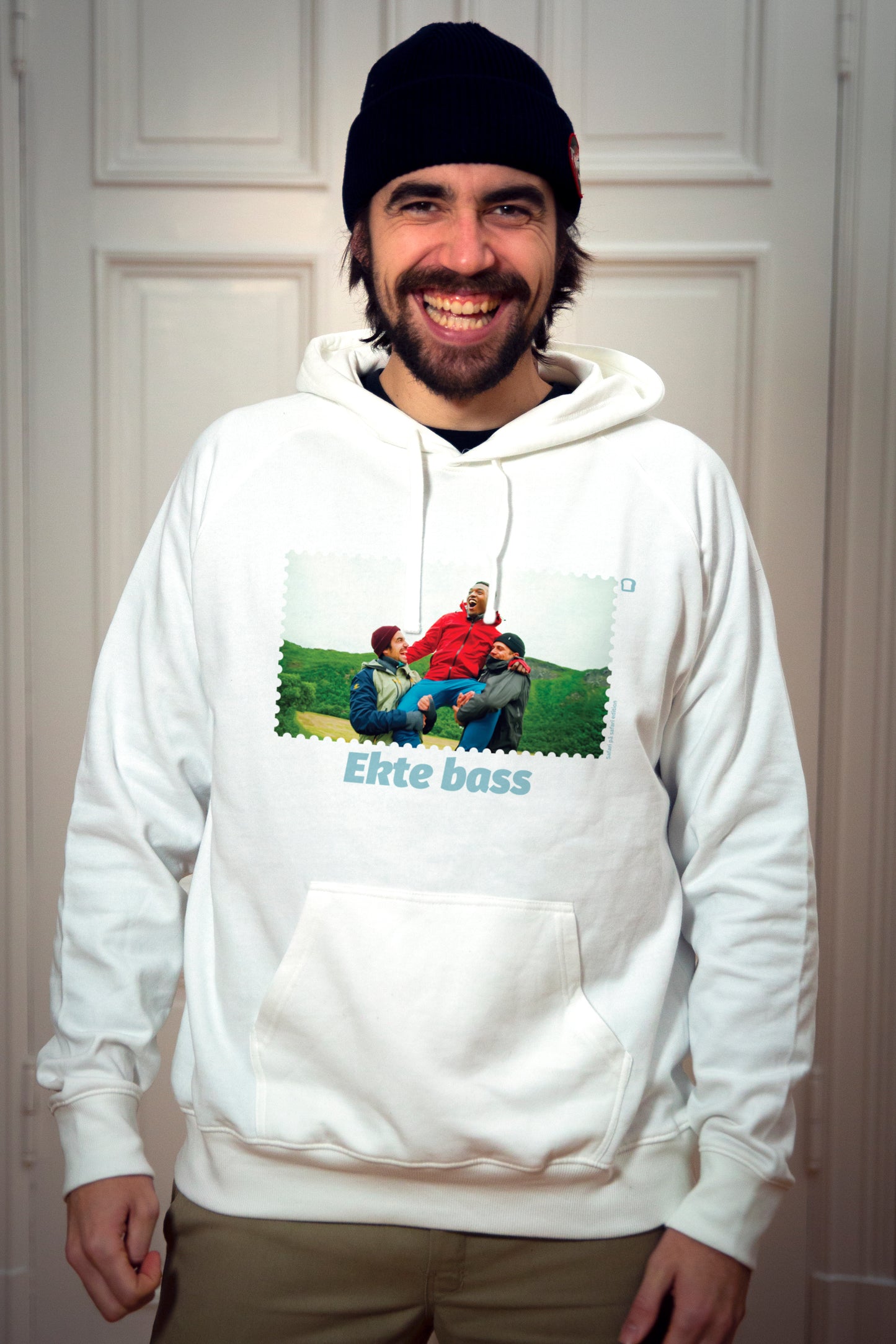 Unisex Hoodie Hvit - Ekte Bass!