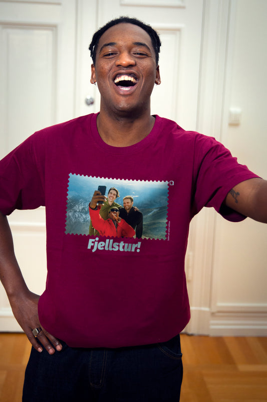 Unisex T-Shirt Burgunder - Fjellstur!