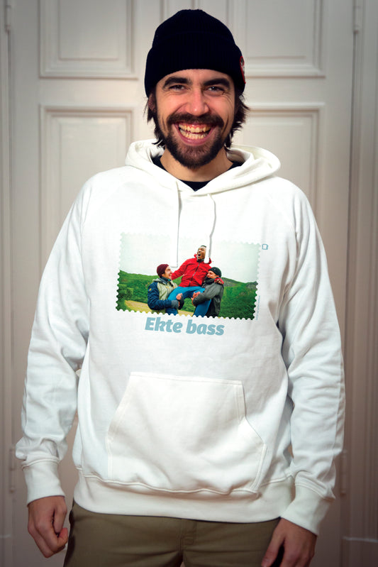Unisex Hoodie Hvit - Ekte Bass!