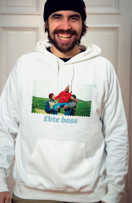 Unisex Hoodie Hvit - Ekte Bass!