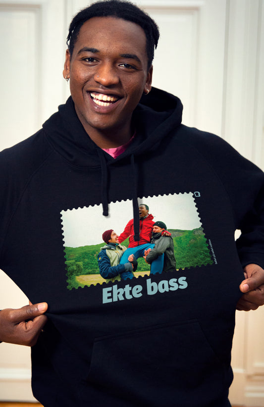 Unisex Hoodie Svart - Ekte Bass!