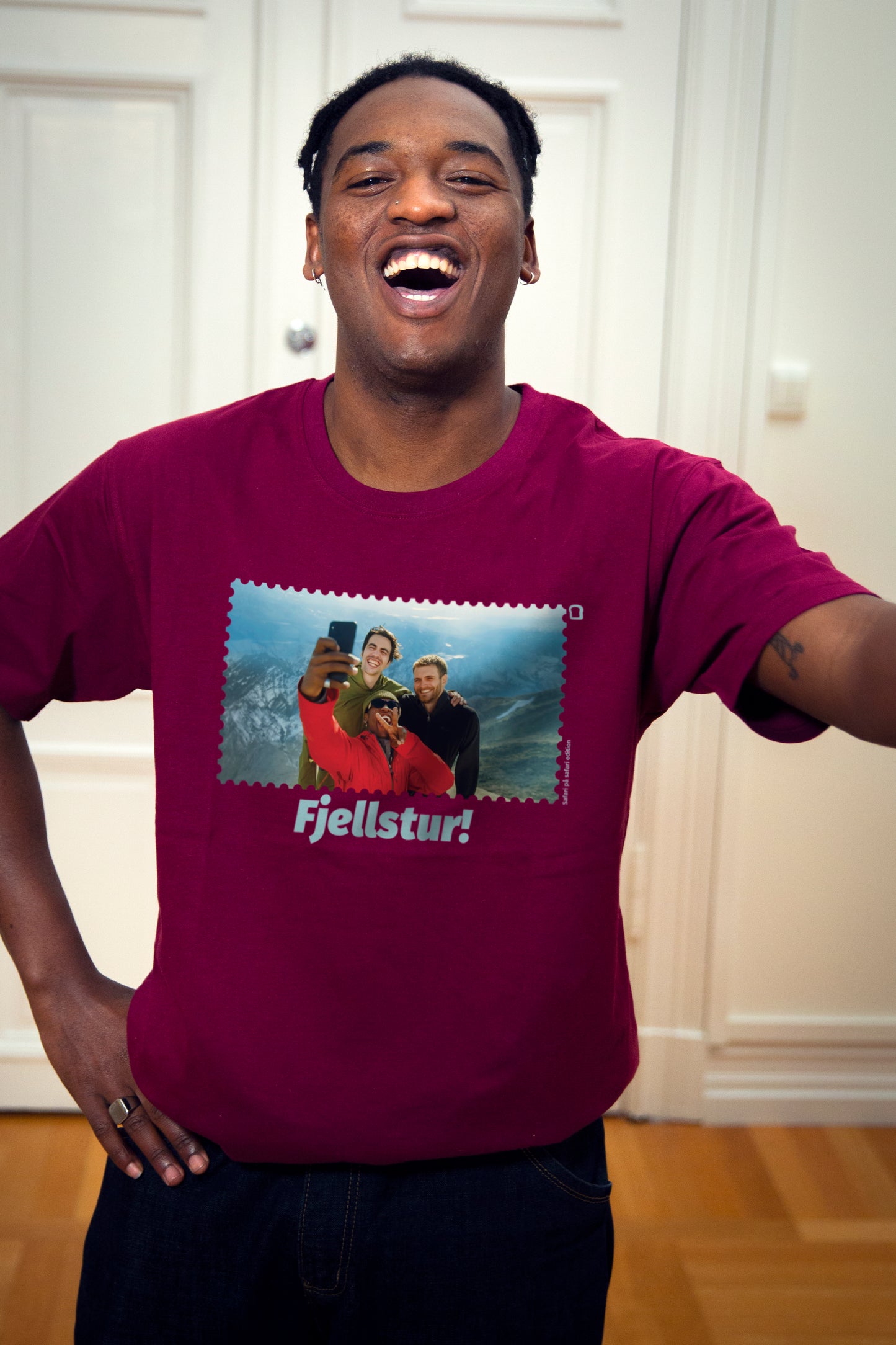 Unisex T-Shirt Burgunder - Fjellstur!