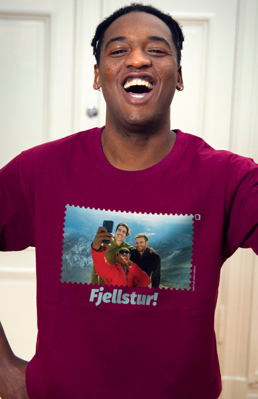 Unisex T-Shirt Burgunder - Fjellstur!