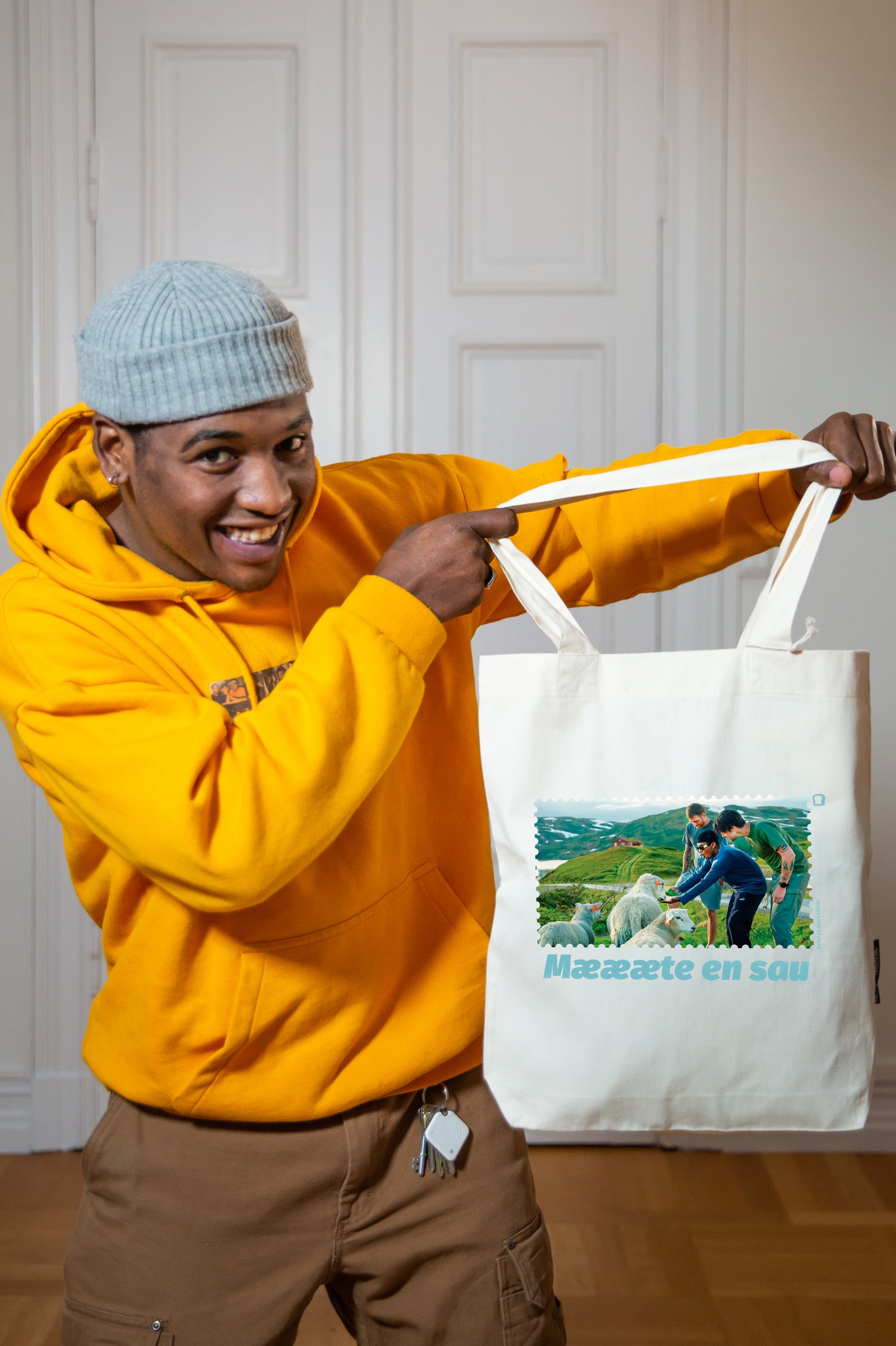 Totebag Natur - Mæææte en sau!